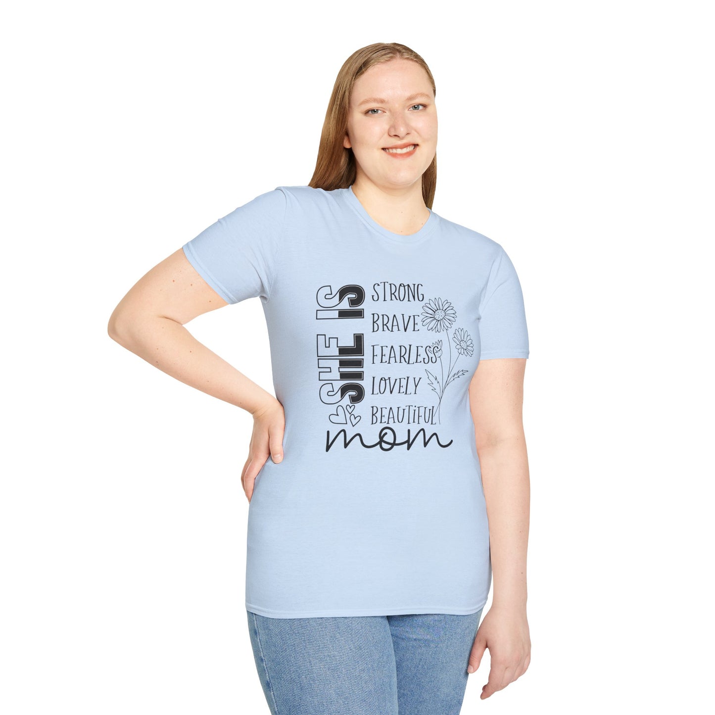 She is Mom Blessed Mom flower Mother's Day T shirt