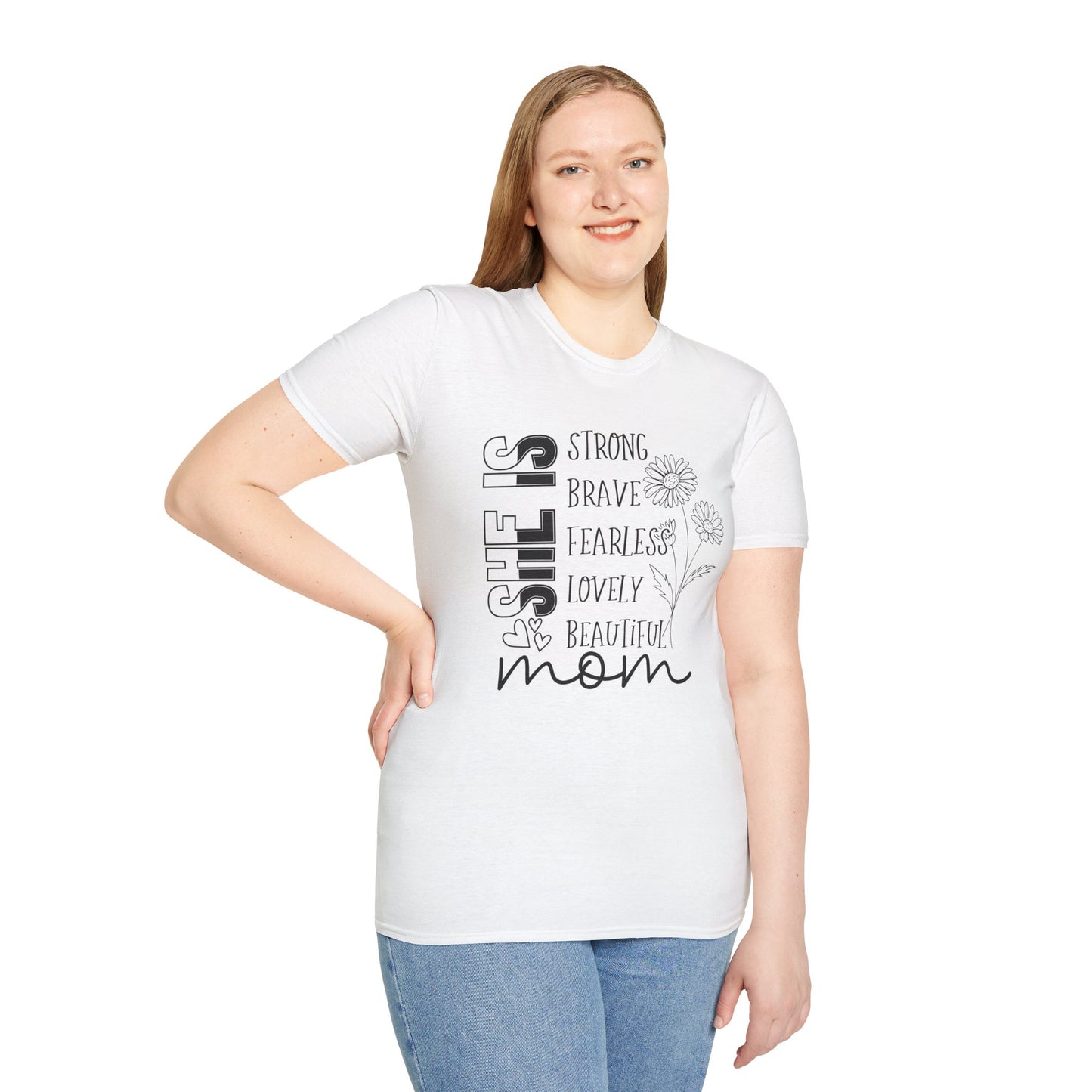 She is Mom Blessed Mom flower Mother's Day T shirt