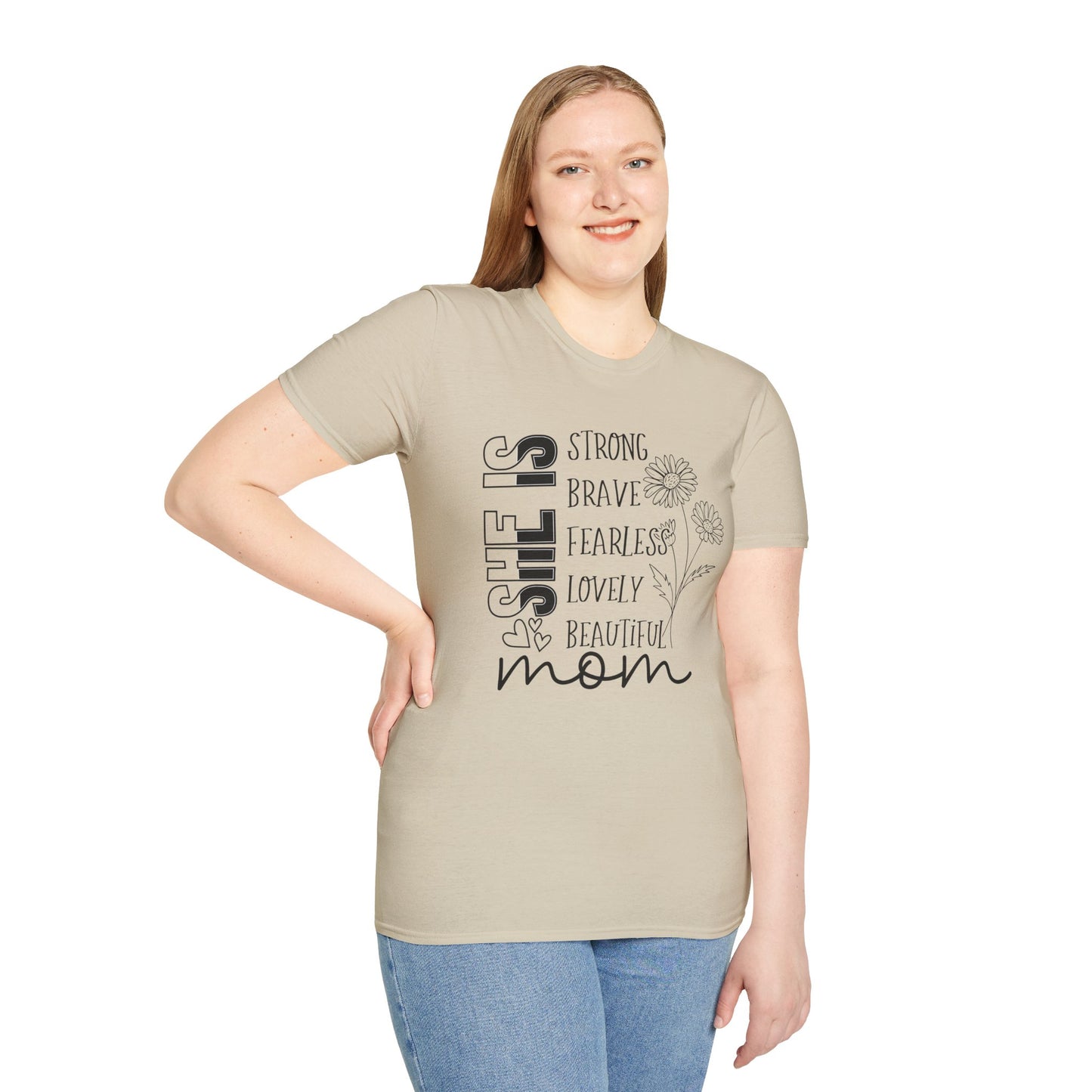 She is Mom Blessed Mom flower Mother's Day T shirt