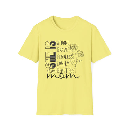 She is Mom Blessed Mom flower Mother's Day T shirt