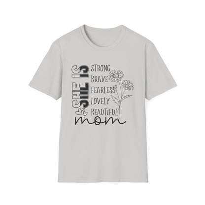 She is Mom Blessed Mom flower Mother's Day T shirt