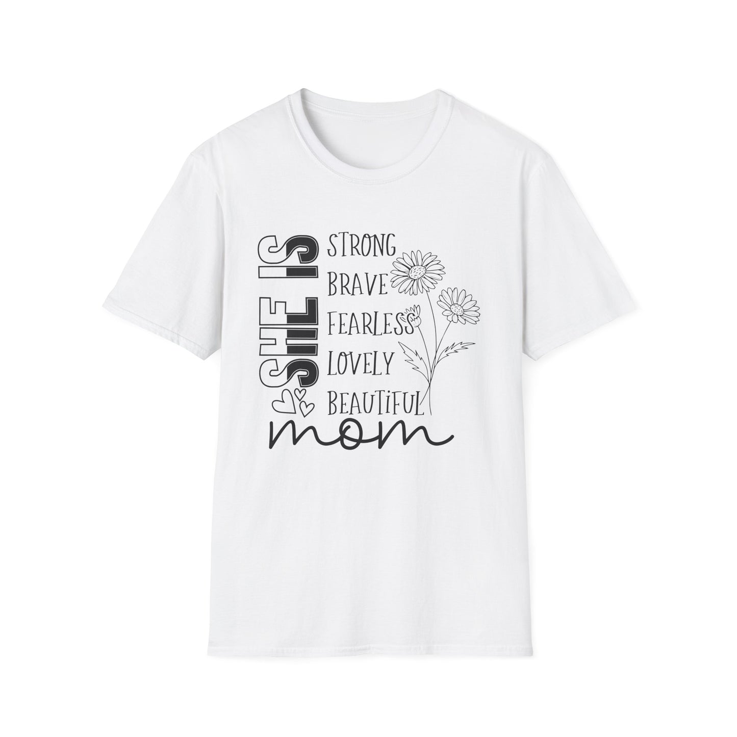 She is Mom Blessed Mom flower Mother's Day T shirt