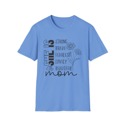 She is Mom Blessed Mom flower Mother's Day T shirt