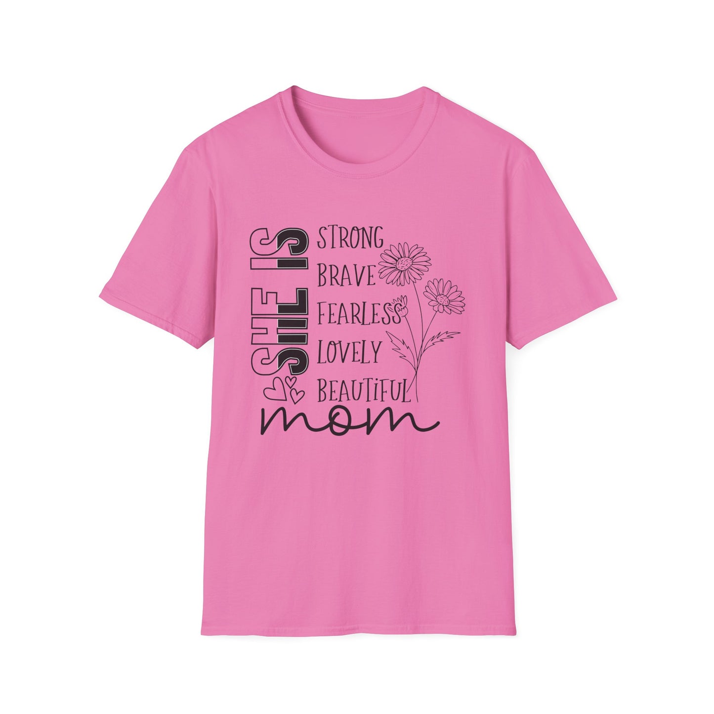 She is Mom Blessed Mom flower Mother's Day T shirt