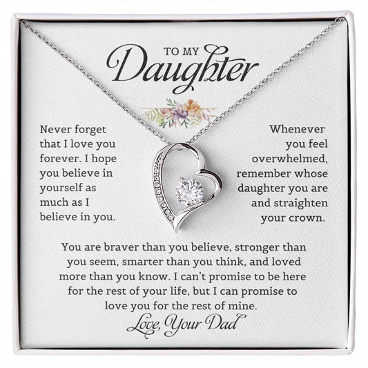 To My Daughter | Never Forget That I Love You - Forever Love Necklace